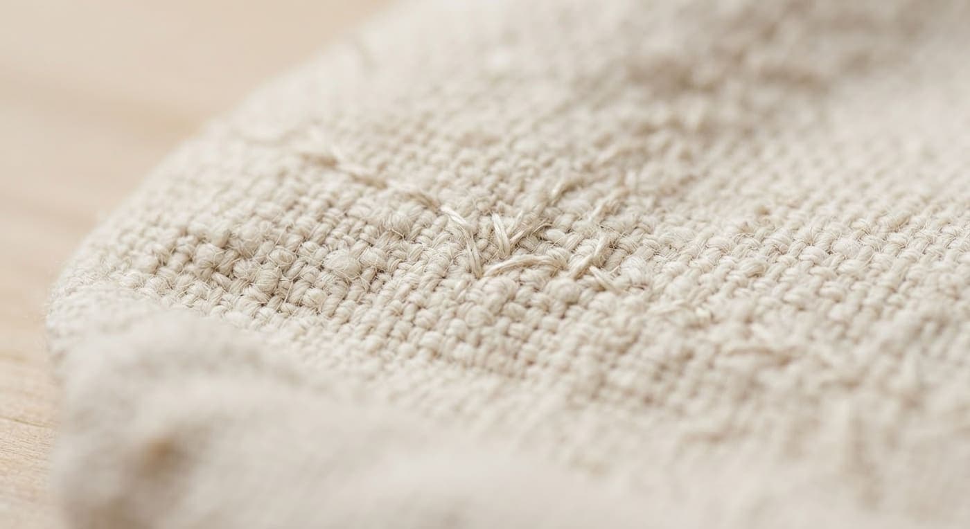 Detalle de la trama del lino